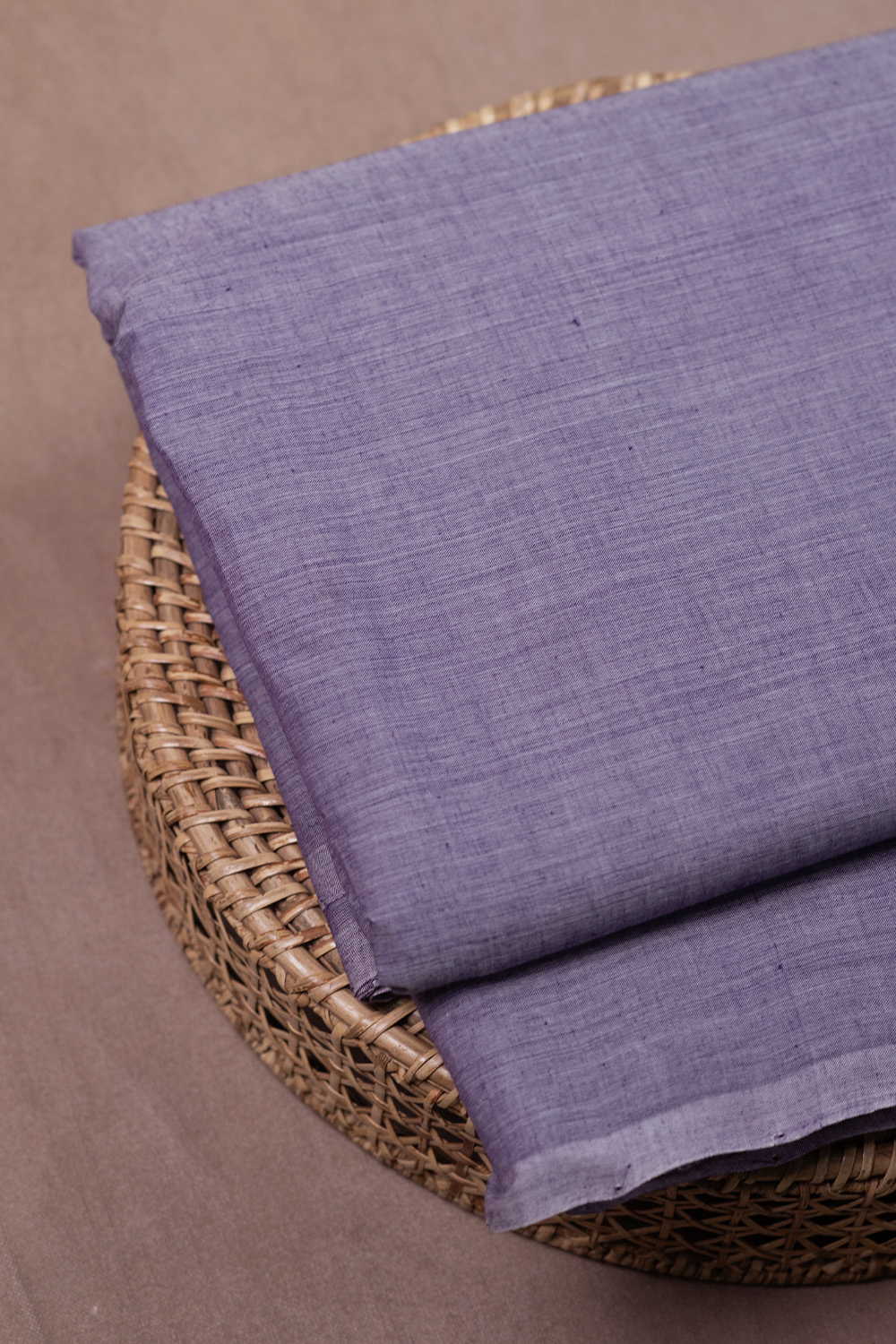 Creamy Purple Mangalagiri Cotton Fabric