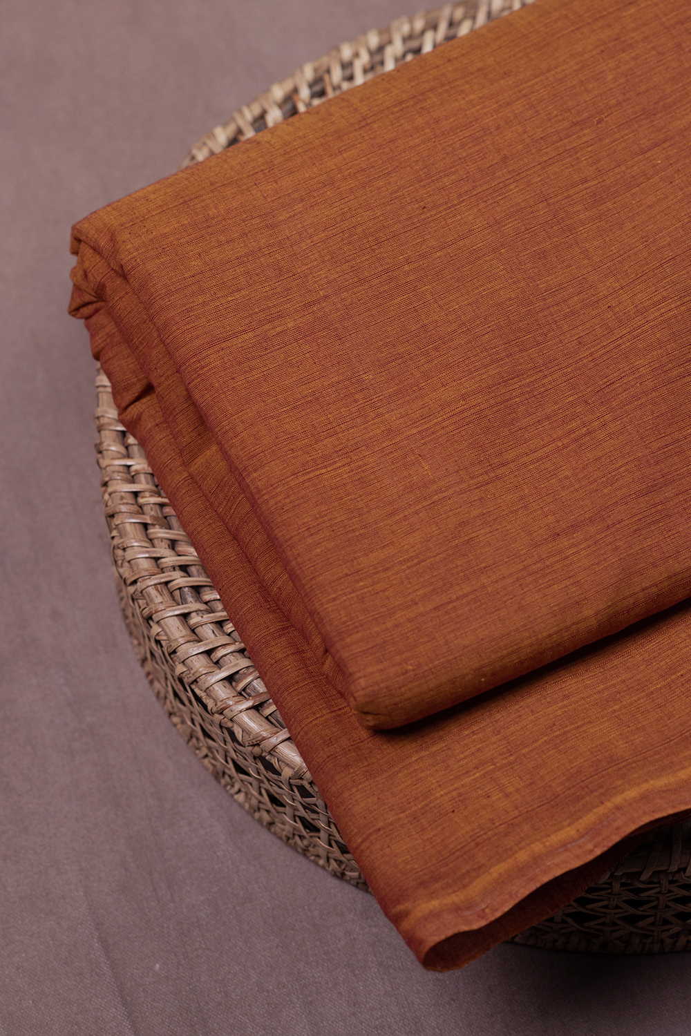 Twin Shaded Orange Mangalagiri Cotton Fabric - Image 3