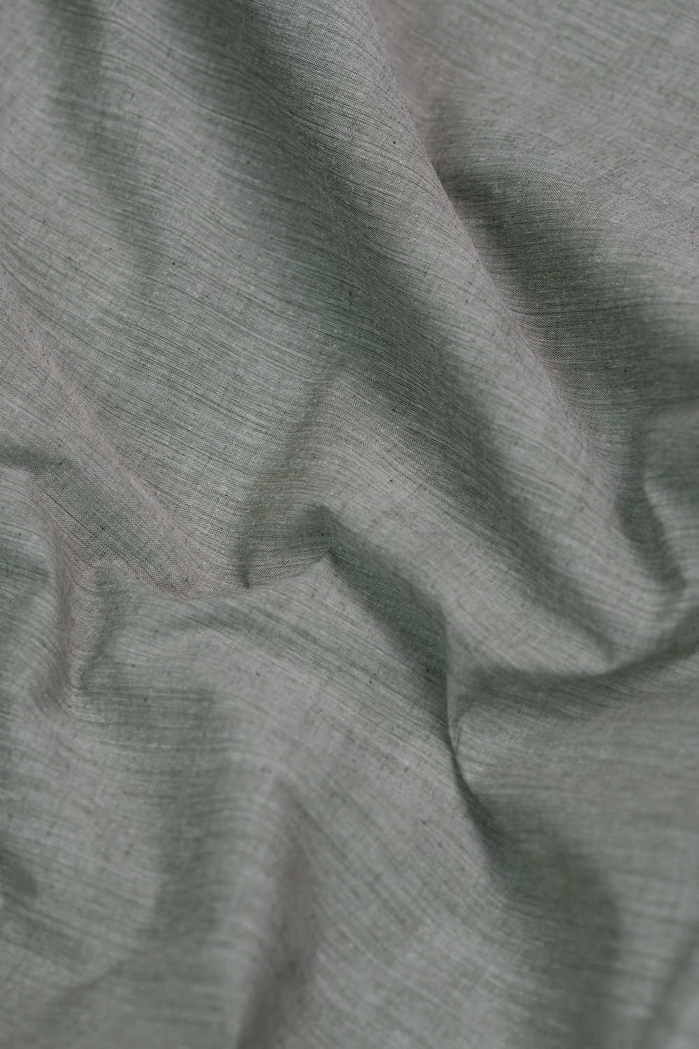 Greenish Grey Mangalagiri Cotton Fabric - Image 3