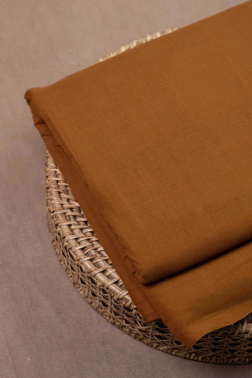Golden Brown Mangalagiri Cotton Fabric