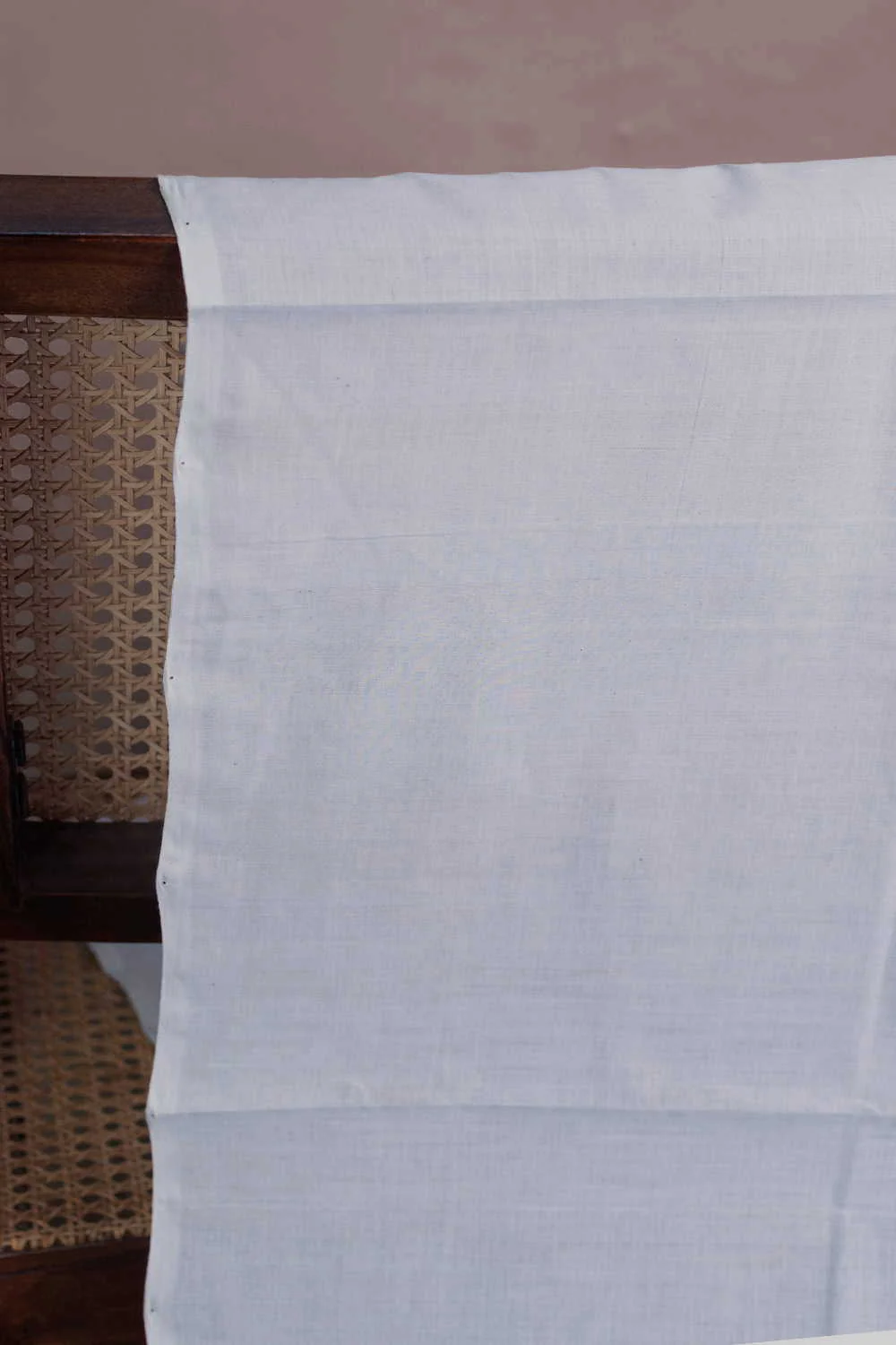 Blue Cream Mangalagiri Cotton Fabric - Image 2