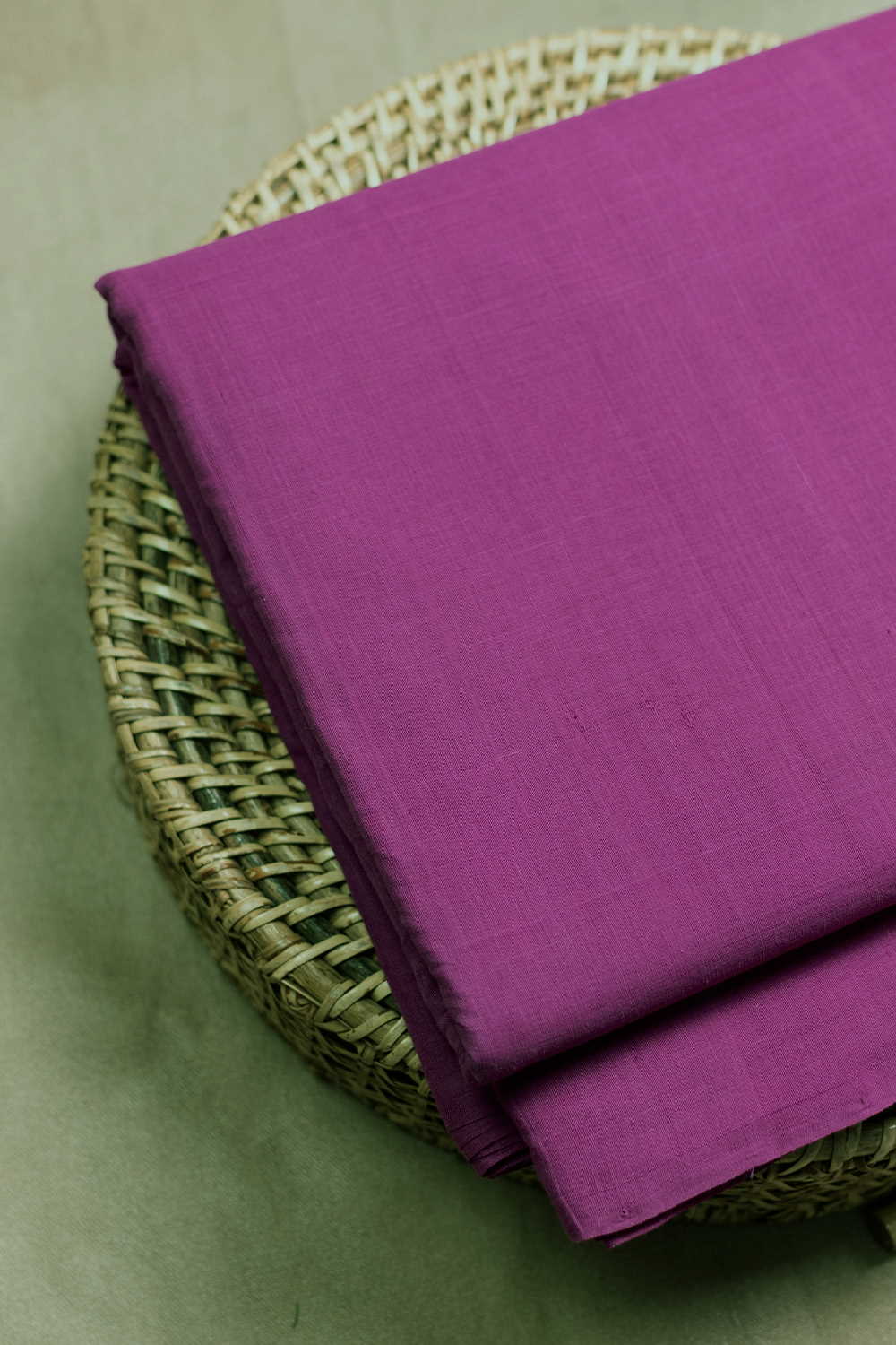 Dark Fuchsia Pink Mangalagiri Cotton Fabric - Image 3