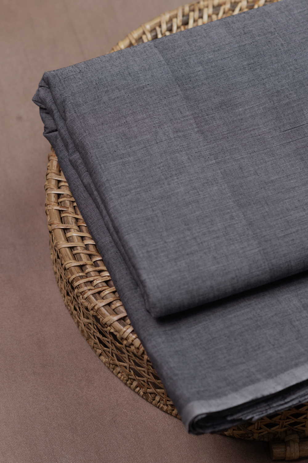 Grey Mangalagiri Cotton Fabric