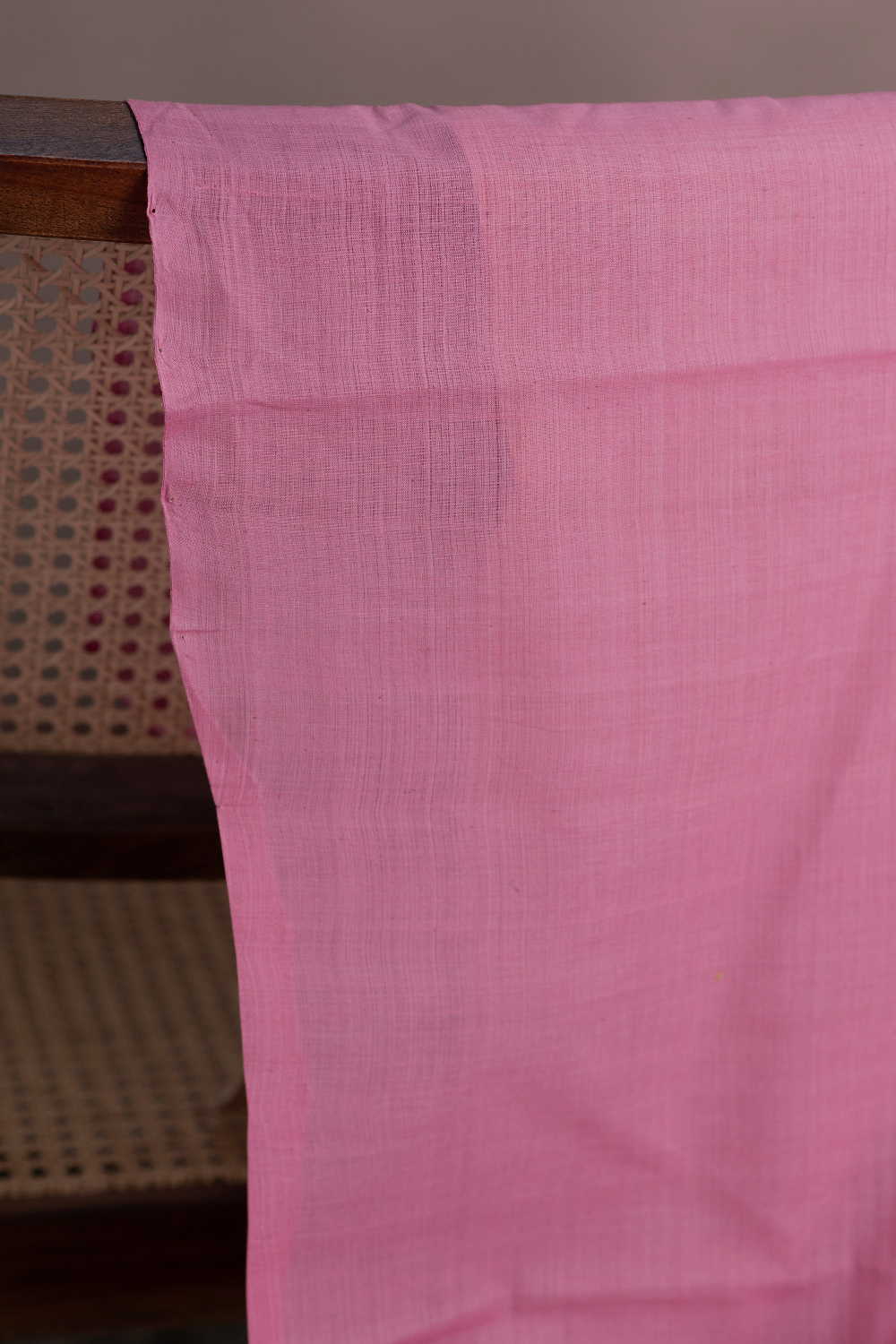 Flamingo Pink Mangalagiri Cotton Fabric - Image 3