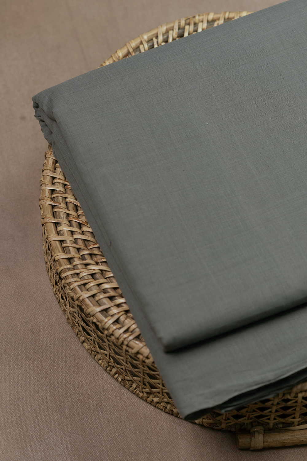 Dark Grey Mangalagiri Cotton Fabric