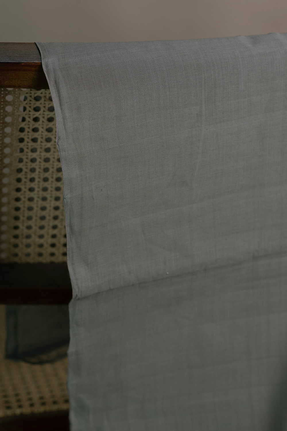 Dark Grey Mangalagiri Cotton Fabric - Image 2