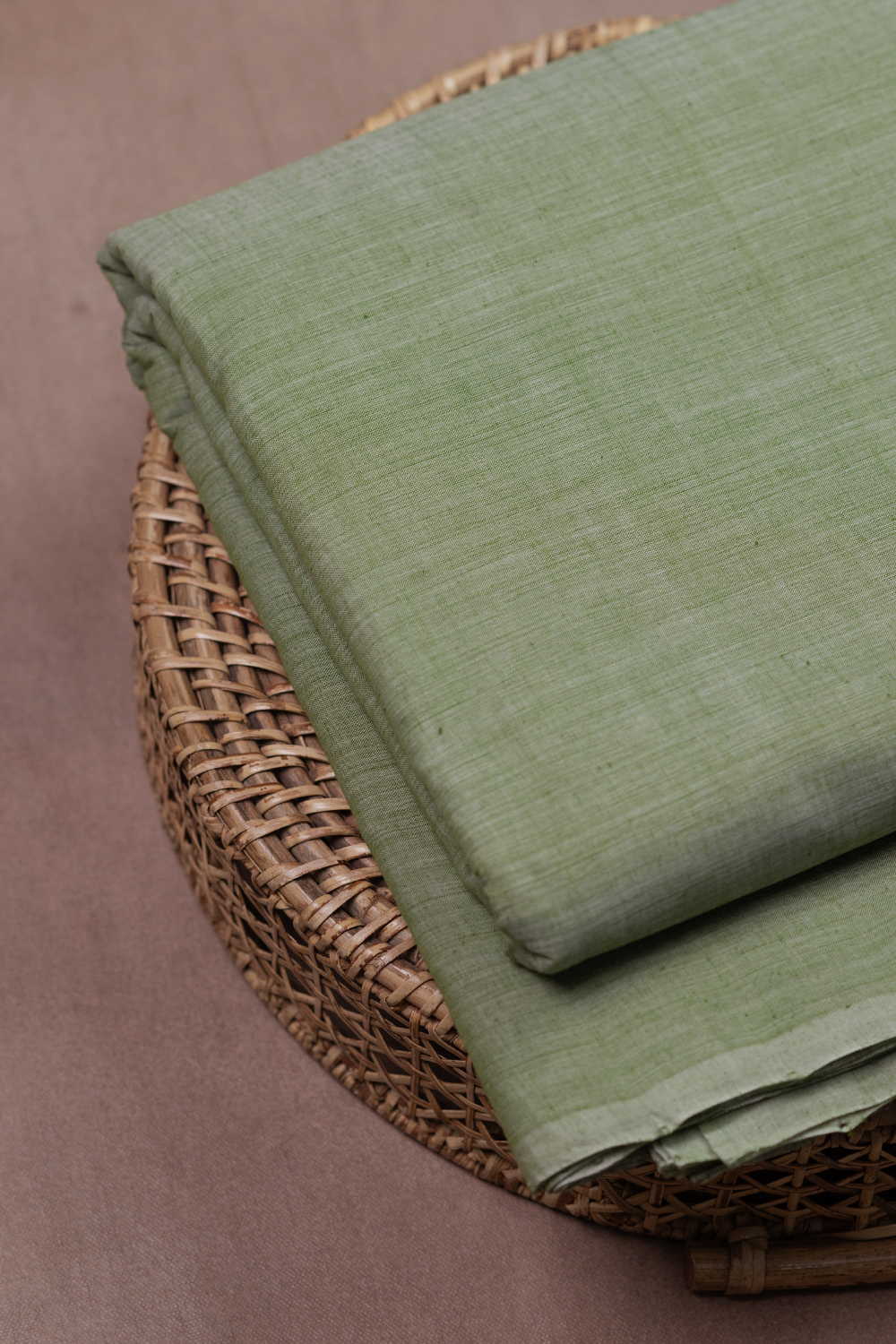Pickle Green Mangalagiri Cotton Fabric