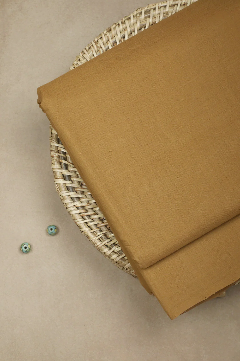 Fenugreek Seed Yellow Mangalagiri Cotton Fabric - Image 2