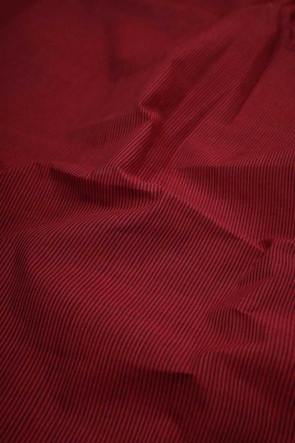 Red with Pin Stripe Mangalagiri Cotton Fabric - Image 2