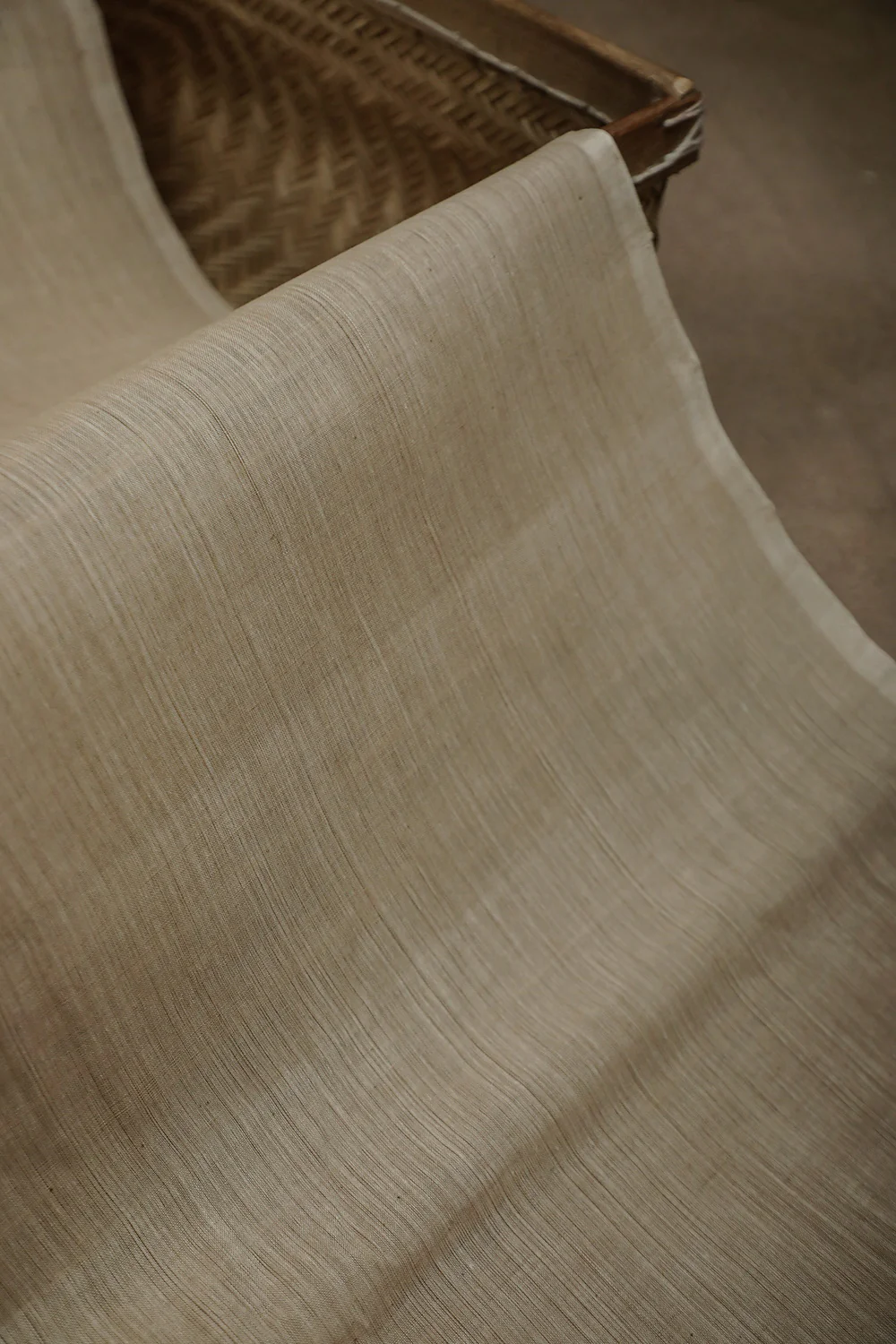 Creamy Beige Mangalagiri Cotton Fabric - 0.5m - Image 3