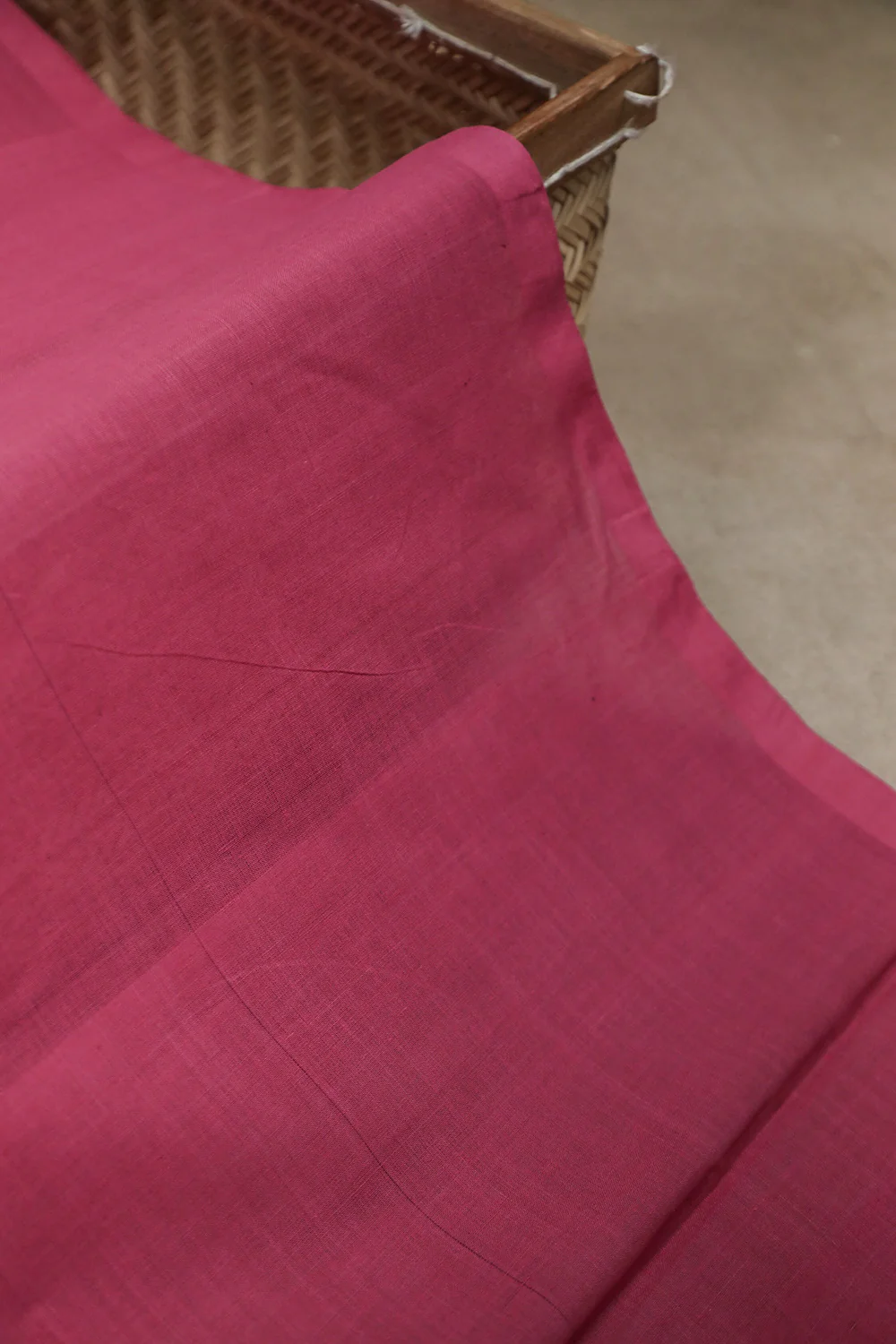 Pink Mangalagiri Cotton Fabric - Image 3