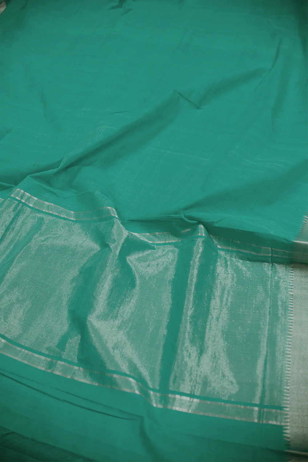 Mint Green Mangalagiri Cotton saree - Image 3