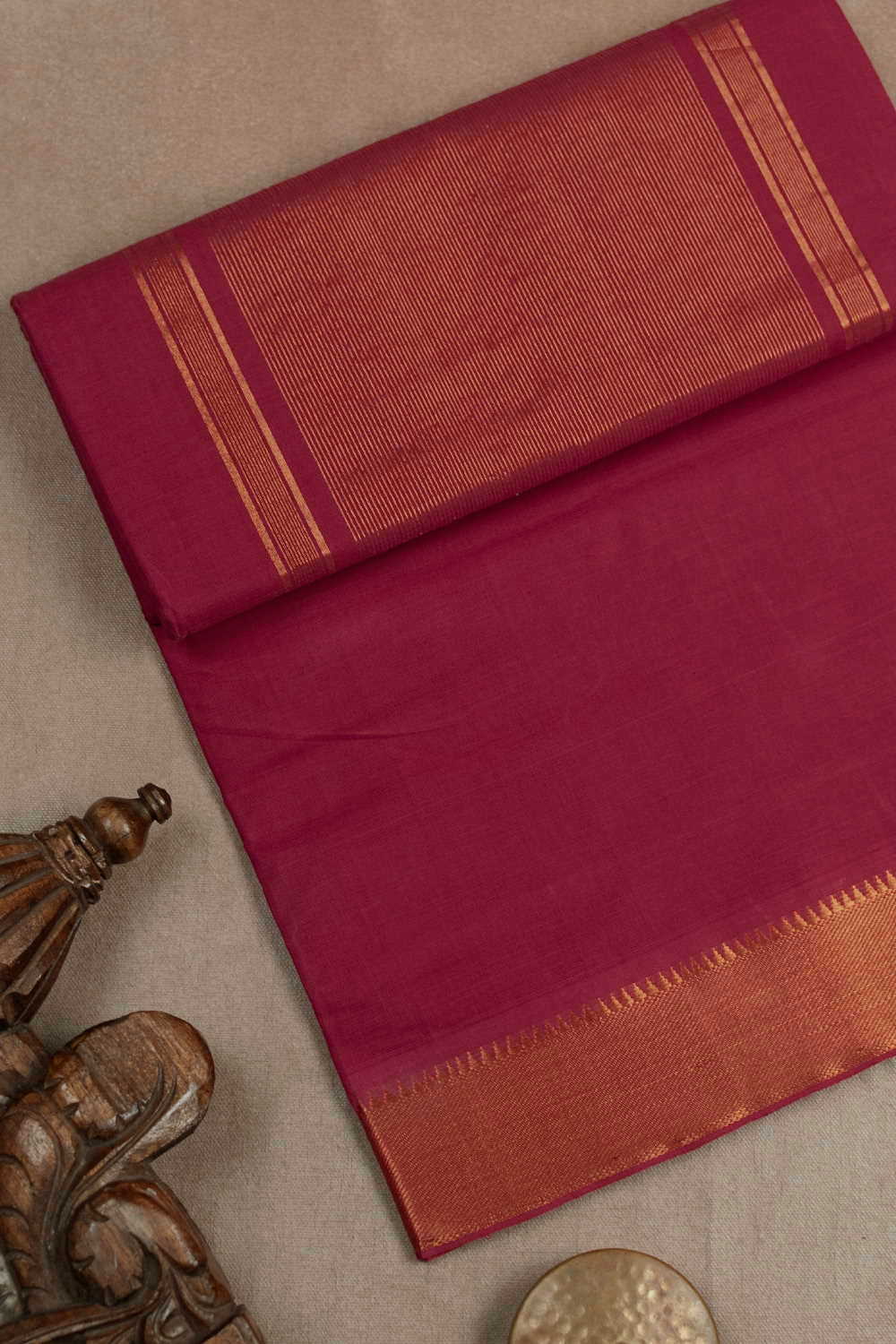 Deep Pink Mangalagiri Cotton saree