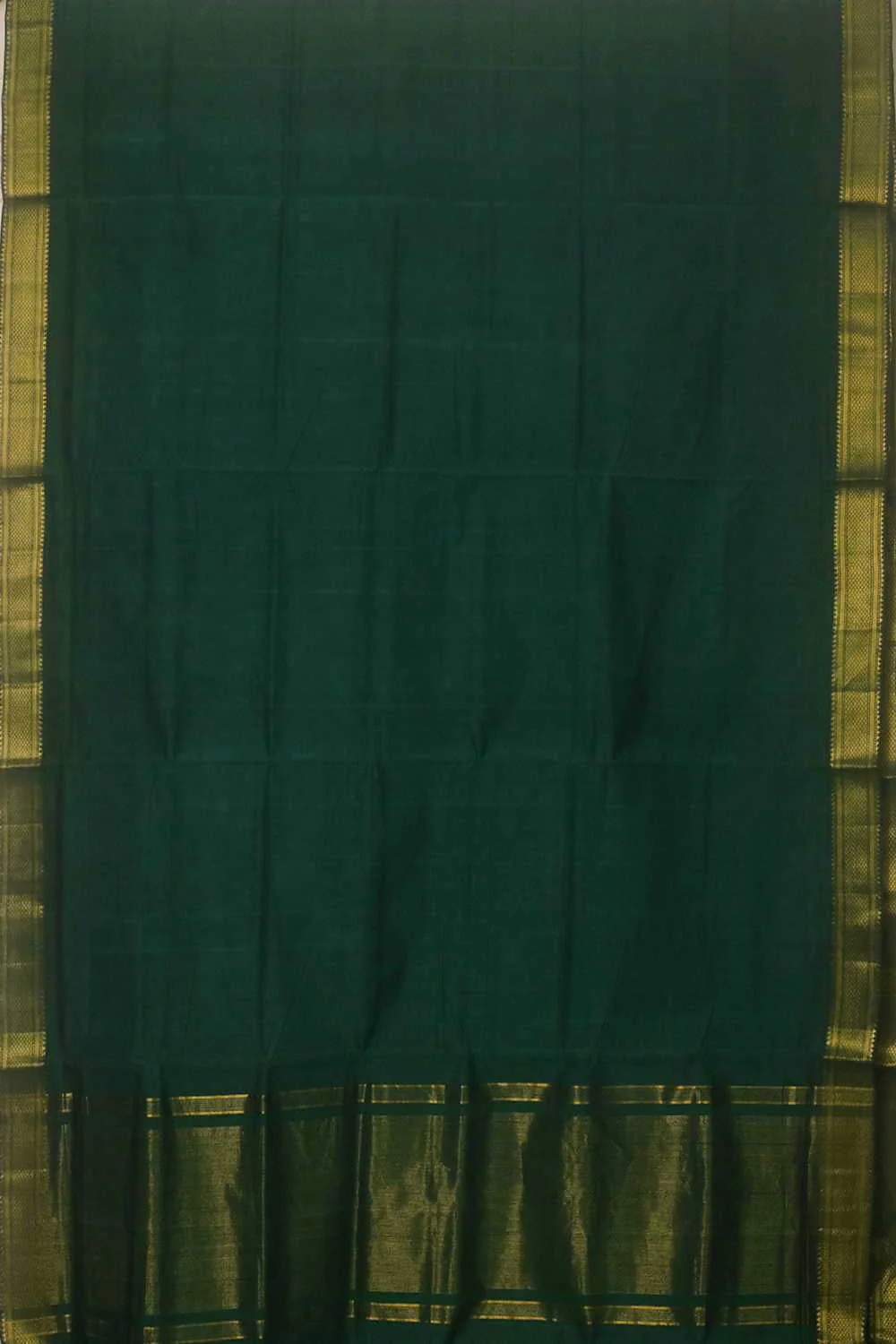 Deep Green Mangalagiri Cotton saree - Image 3