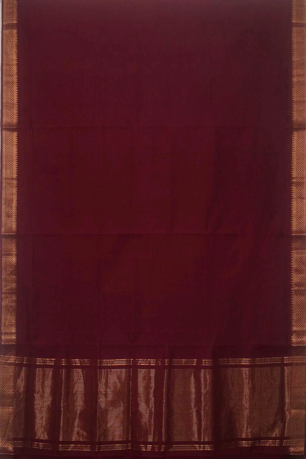 Mahogany Maroon Mangalagiri Cotton saree - Image 2