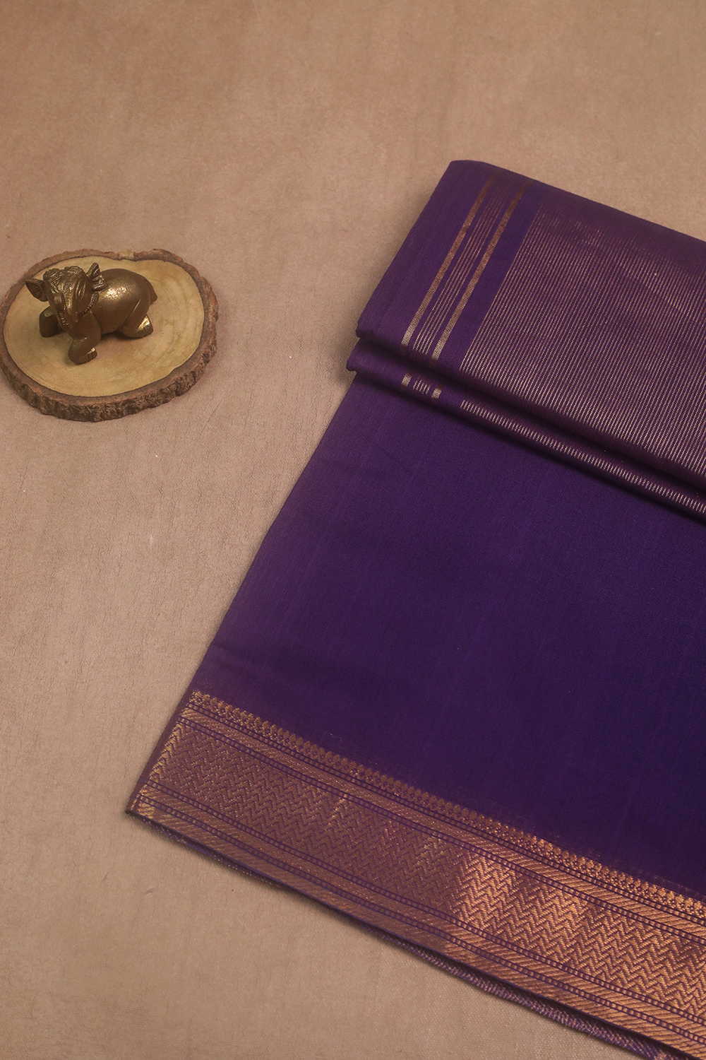 Zari Border - Purple Mangalagiri Cotton saree