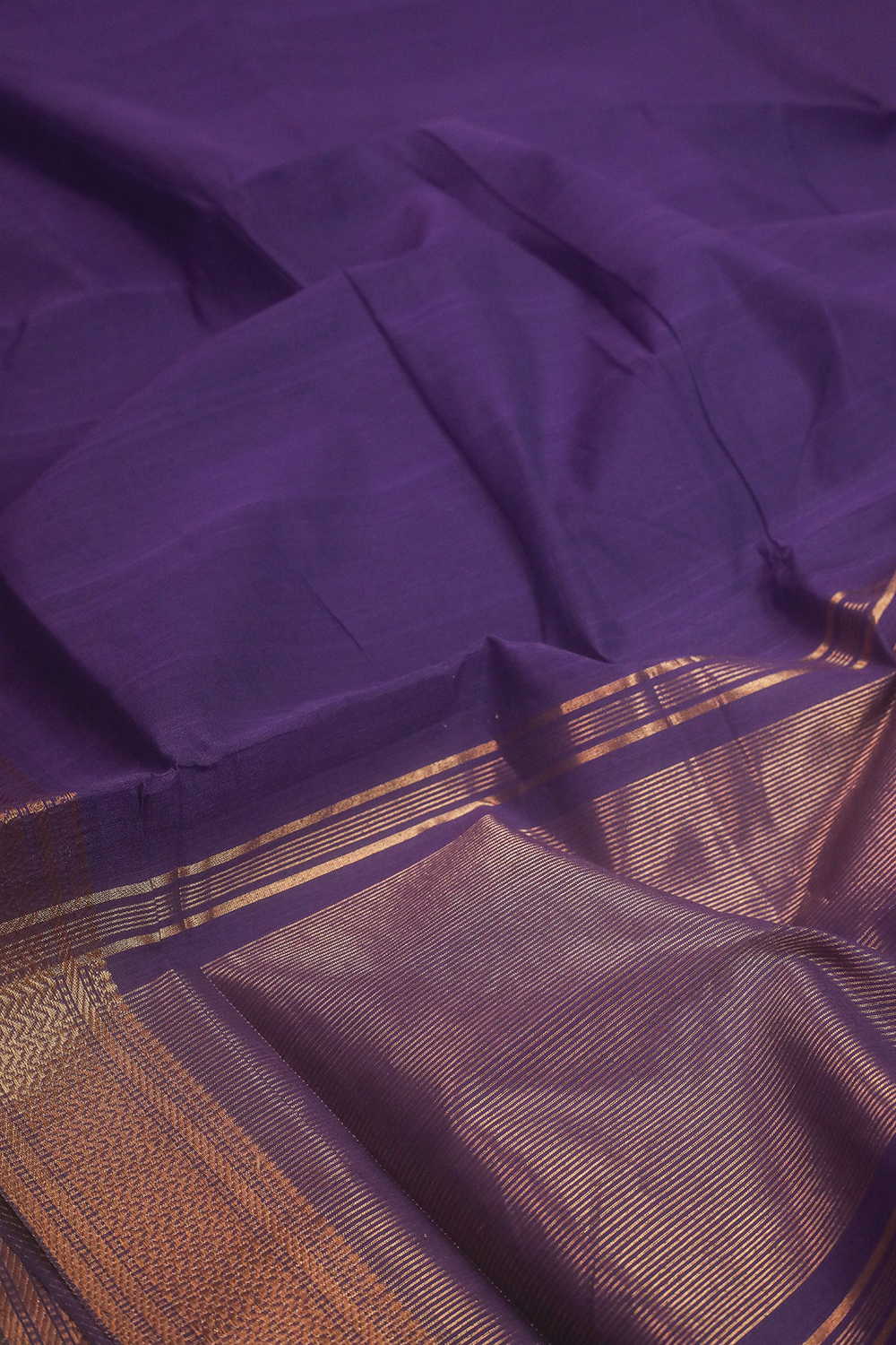 Zari Border - Purple Mangalagiri Cotton saree - Image 2