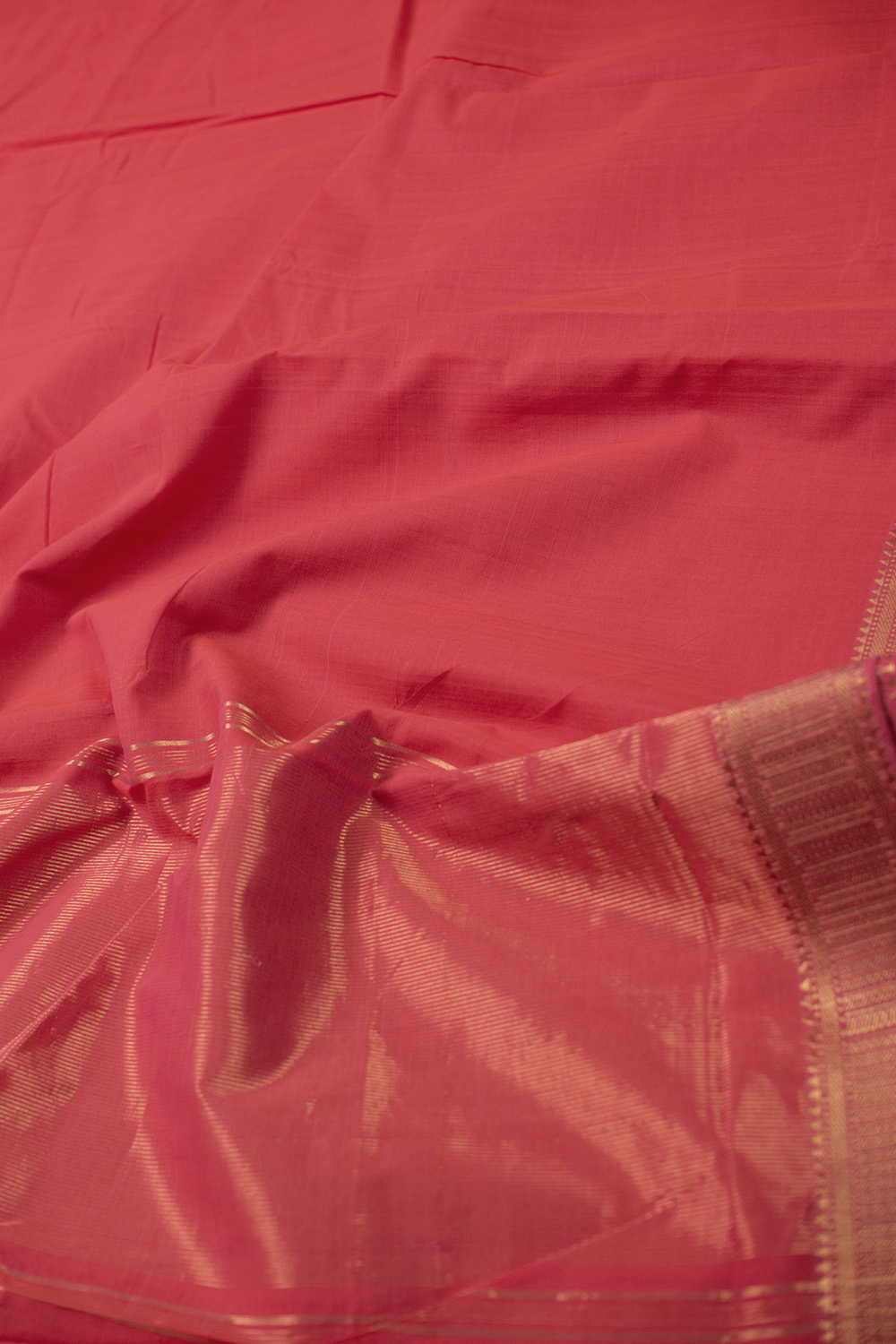 Darker Peach Mangalagiri Cotton saree - Image 3
