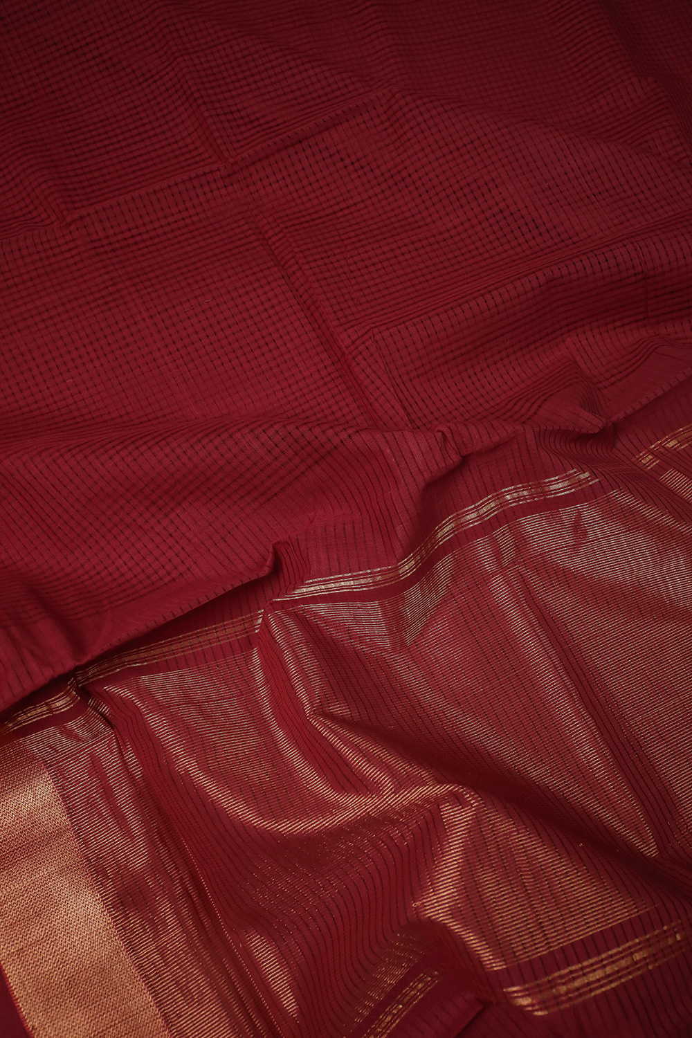 Pleasant Maroon Mangalagiri Cotton saree - Image 3