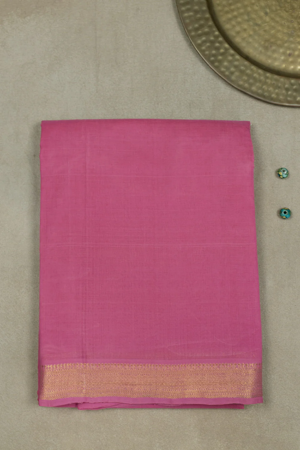 Flamingo Pink Mangalagiri Cotton saree