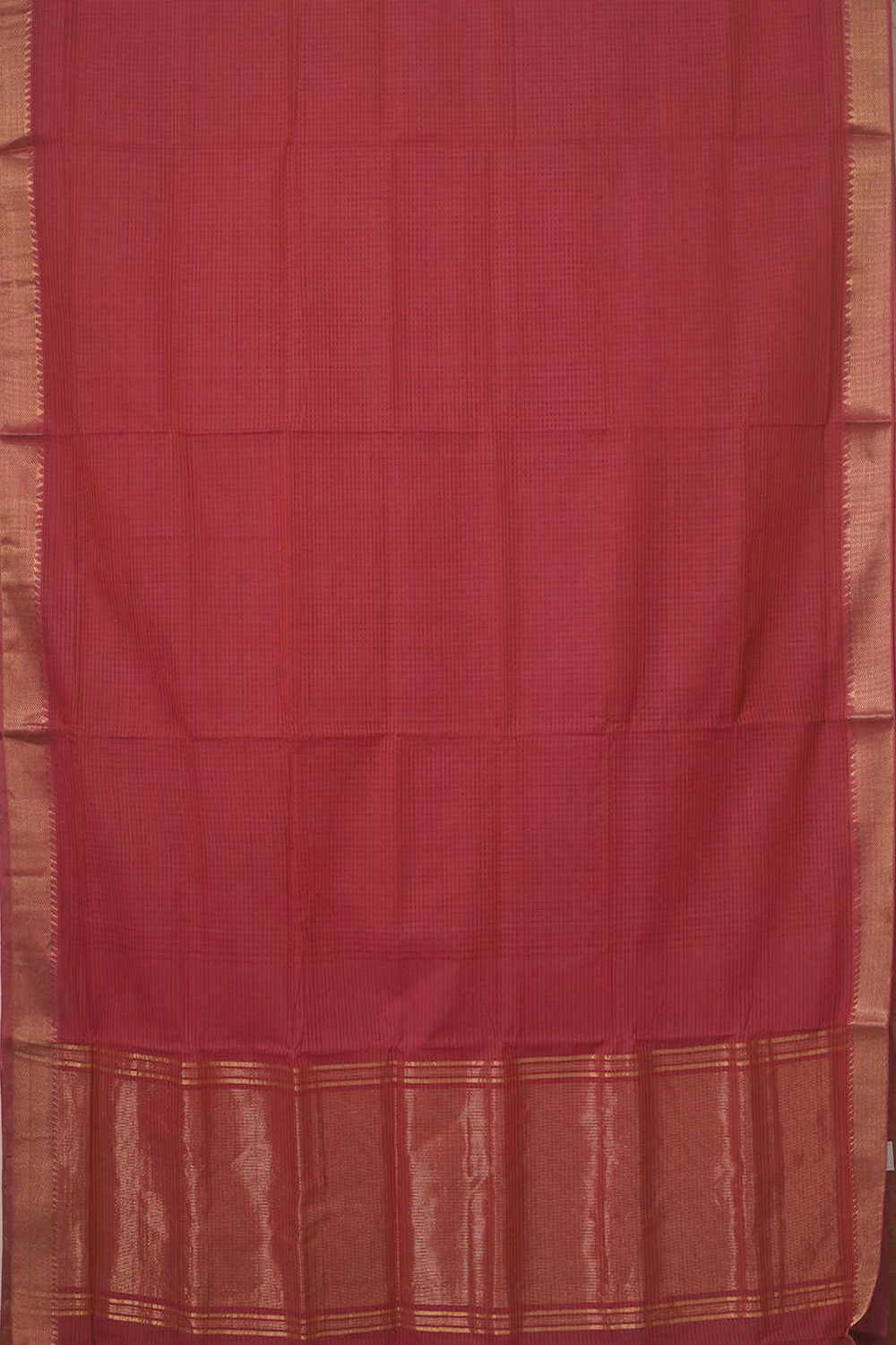 Dual Shaded Pink Missing Checks Mangalagiri Cotton saree - Image 3