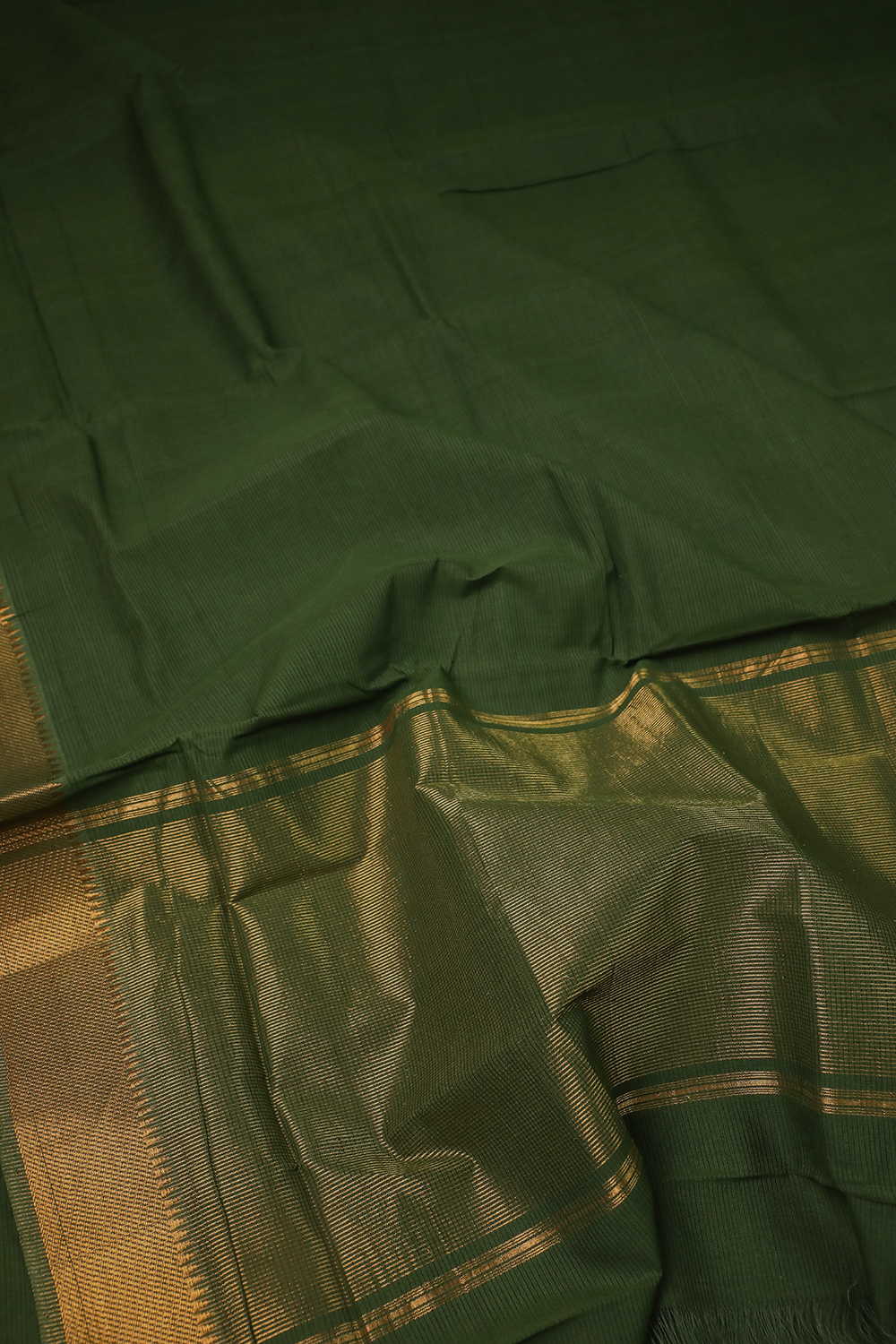 Avacado Green Mangalagiri Cotton saree - Image 3