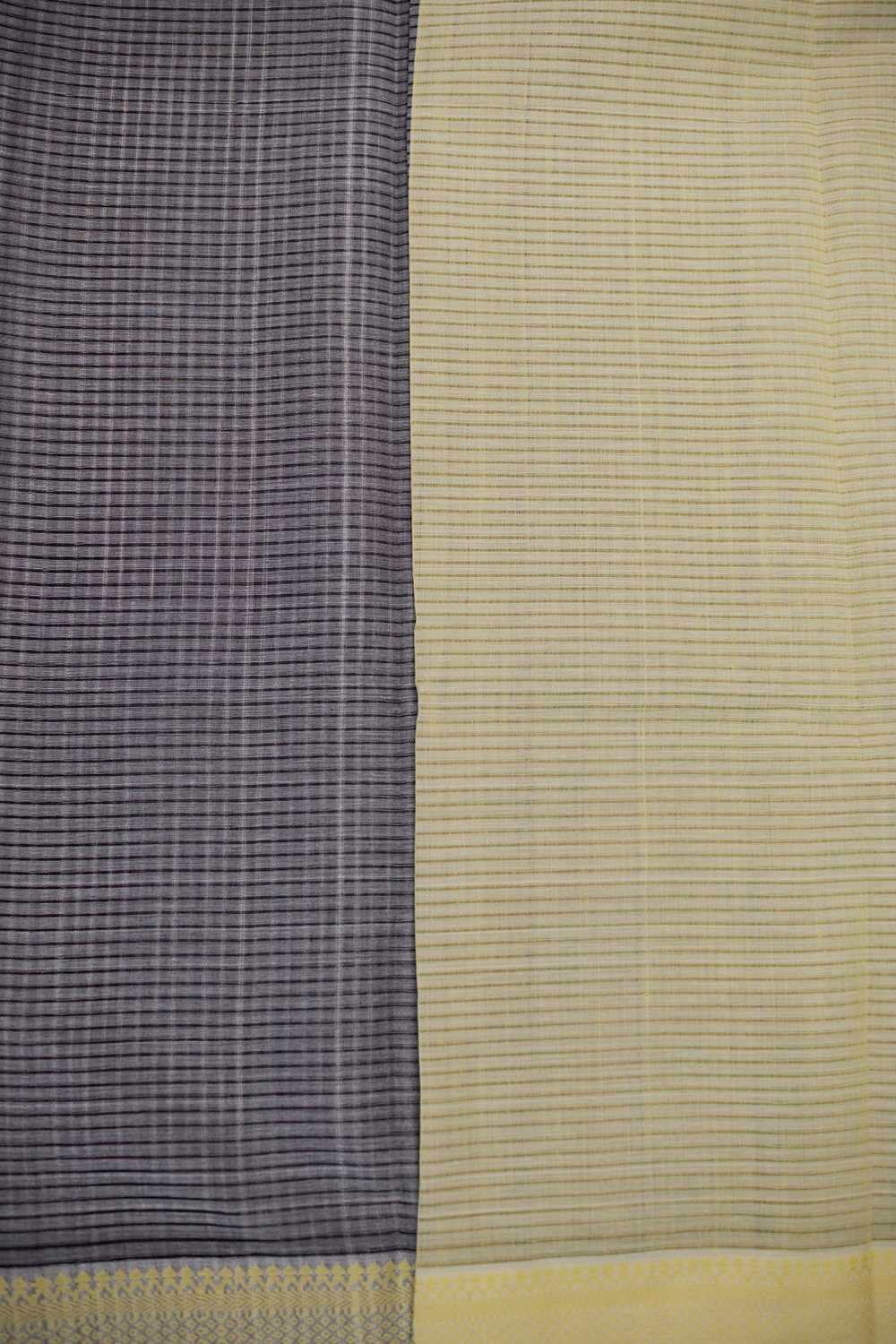 Ash Grey Mangalagiri Cotton saree - Image 4