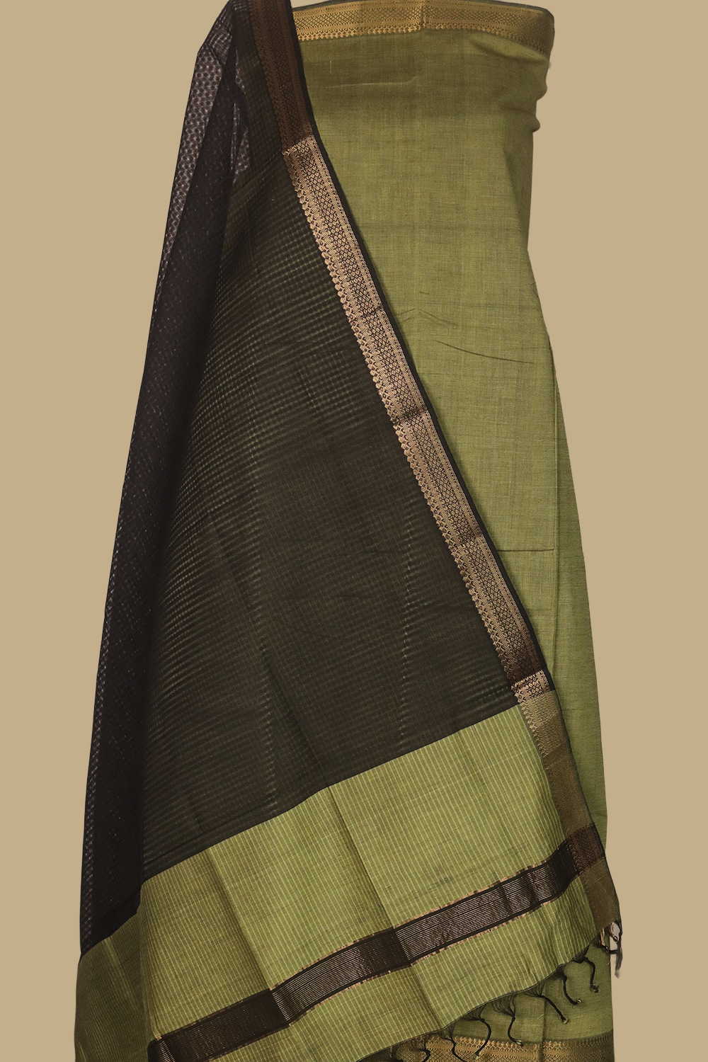 Pine Green Mangalagiri Cotton Suit - Image 2