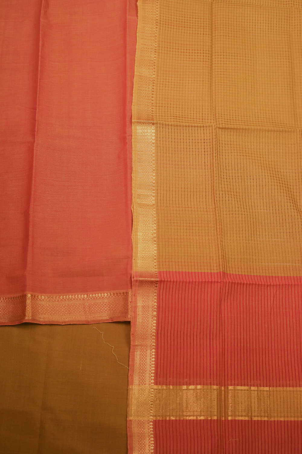 Burnt Orange Mangalagiri Cotton Suit - Image 3