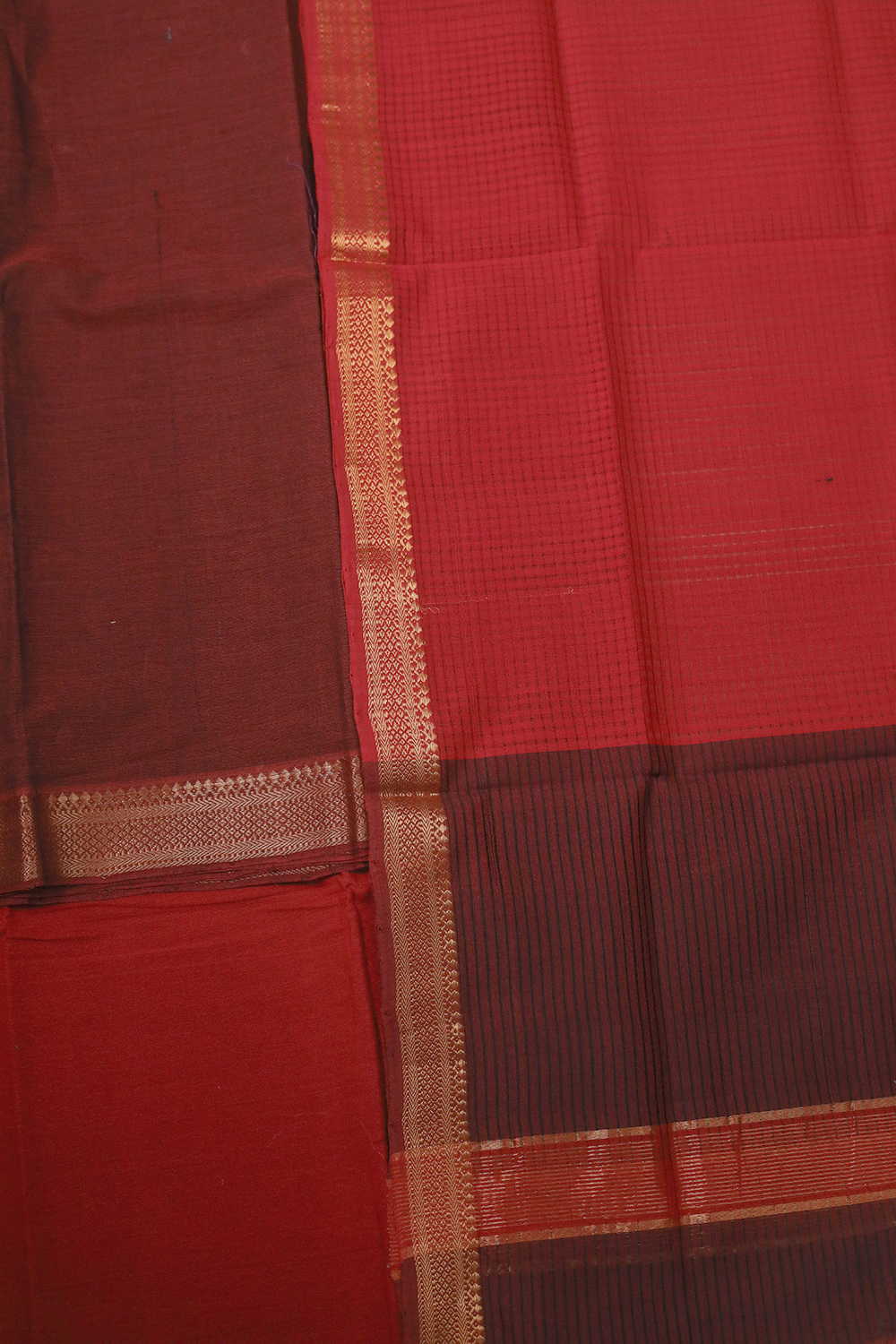 Blackish Maroon Mangalagiri Cotton Suit - Image 3