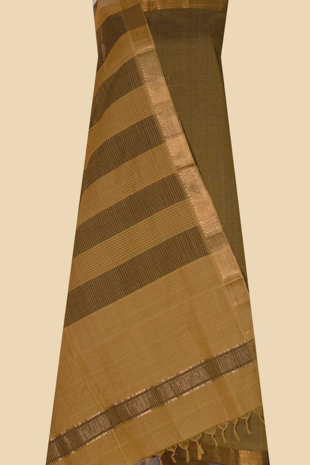 Rust Green Mangalagiri Cotton Suit