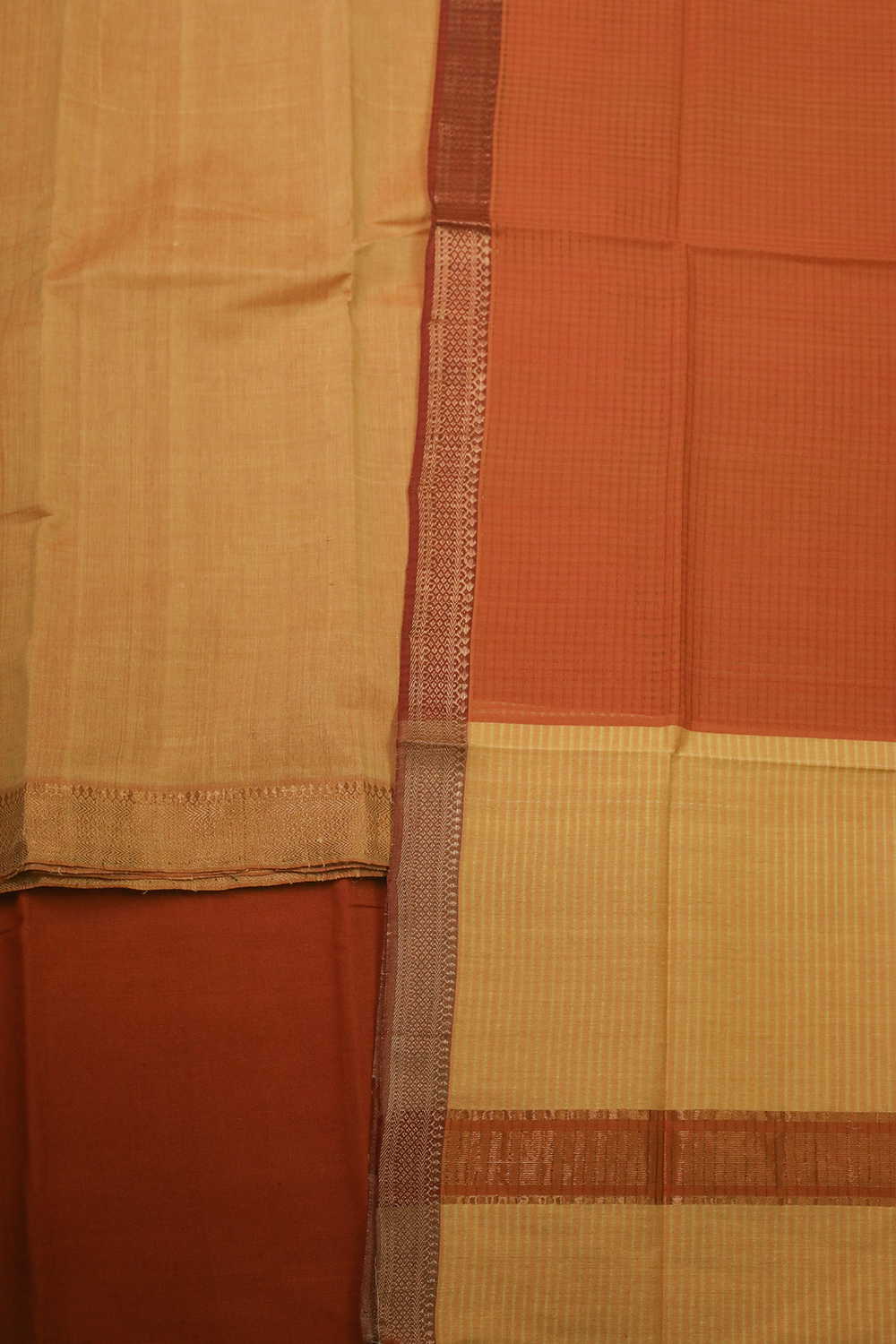 Golden Yellow Mangalagiri Cotton Suit - Image 3