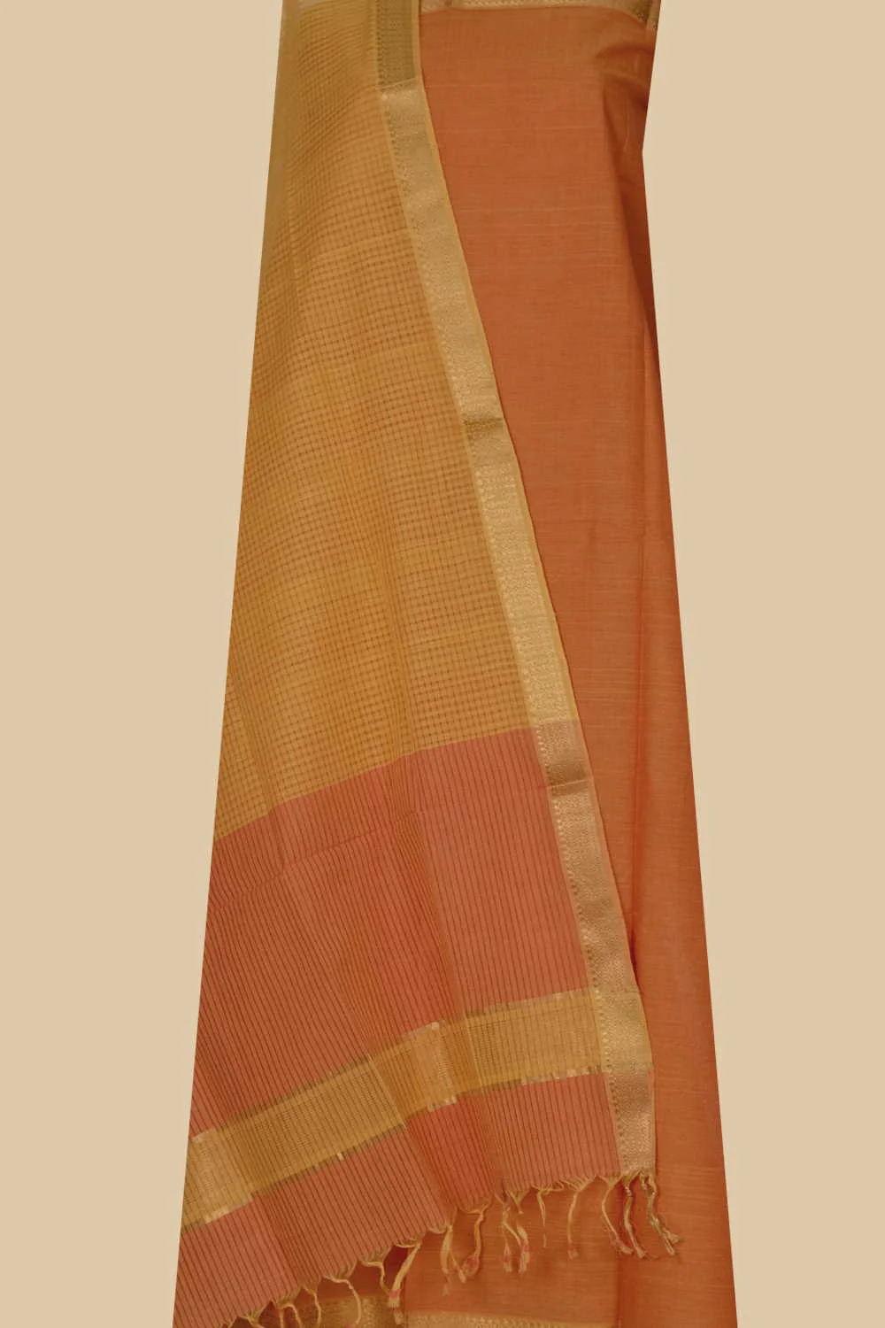 Orange Mangalagiri Cotton Suit - Image 2