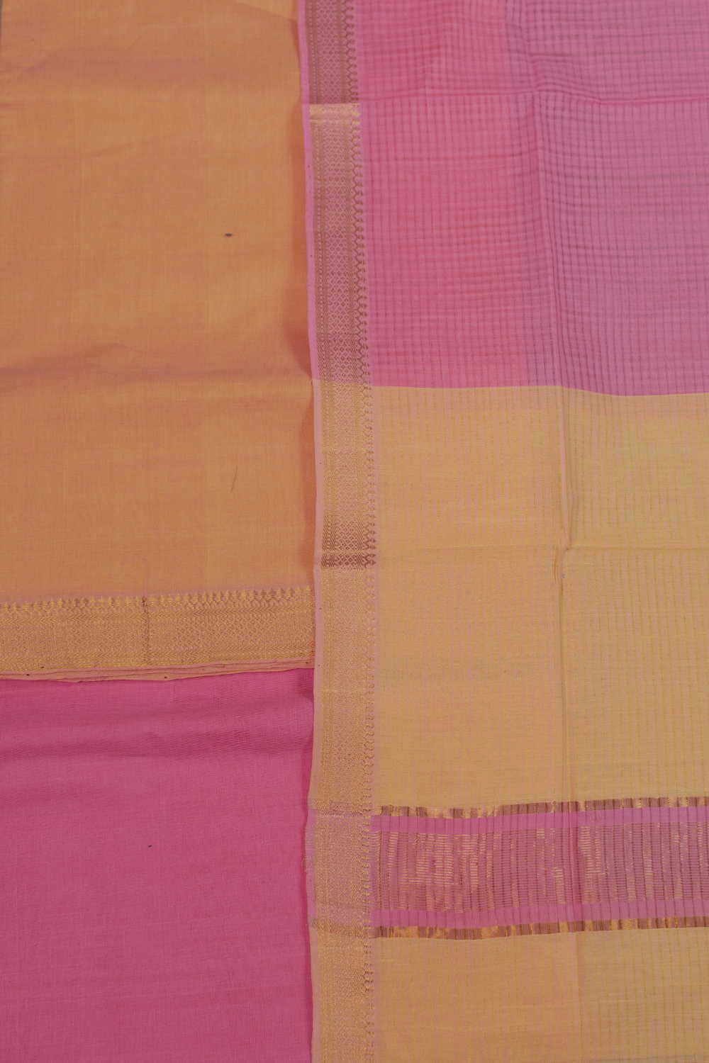 Double Shaded Orange Mangalagiri Cotton Suit - Image 3