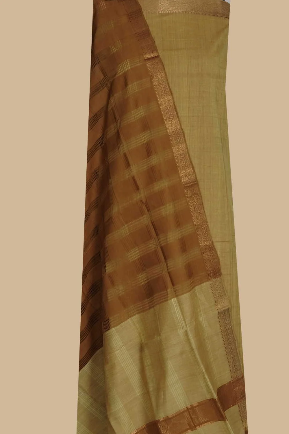 Lime Yellow Mangalagiri Cotton Suit - Image 2