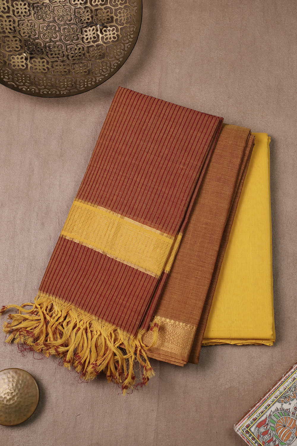 Shade of Brown Mangalagiri Cotton Suit
