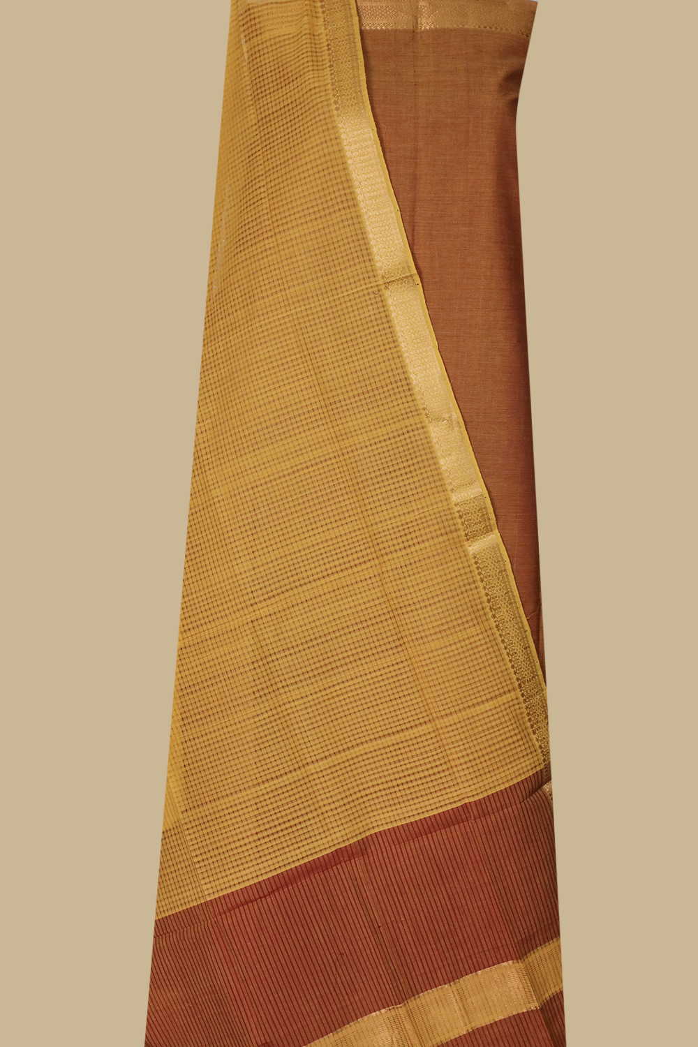 Shade of Brown Mangalagiri Cotton Suit - Image 2