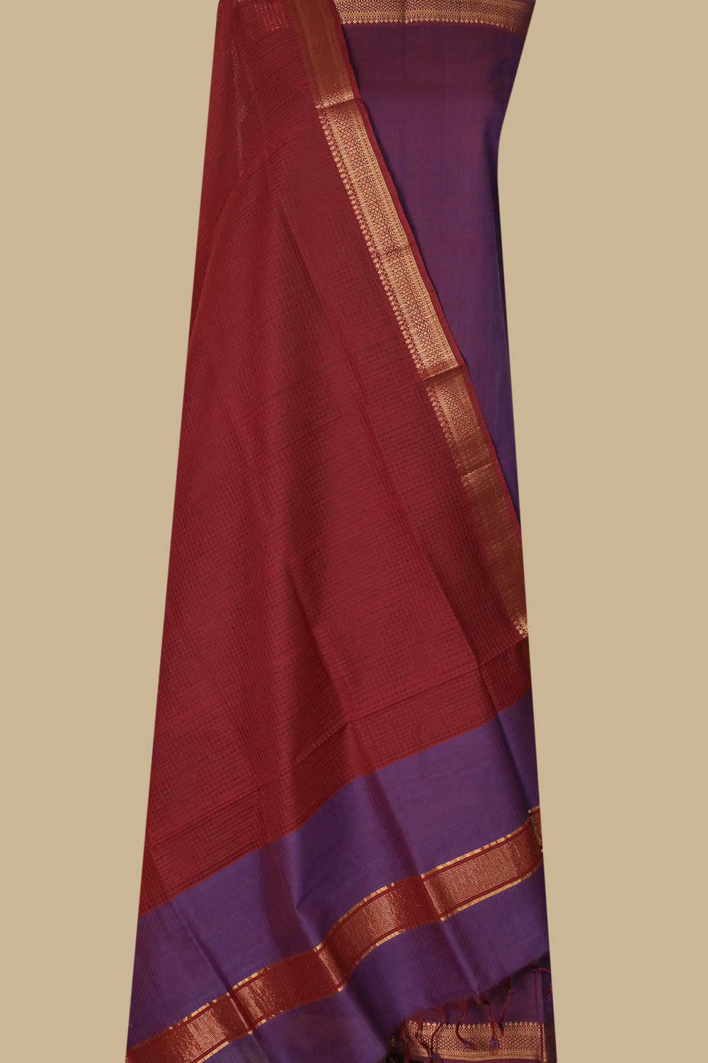 Velvet Purple Mangalagiri Cotton Suit - Image 2