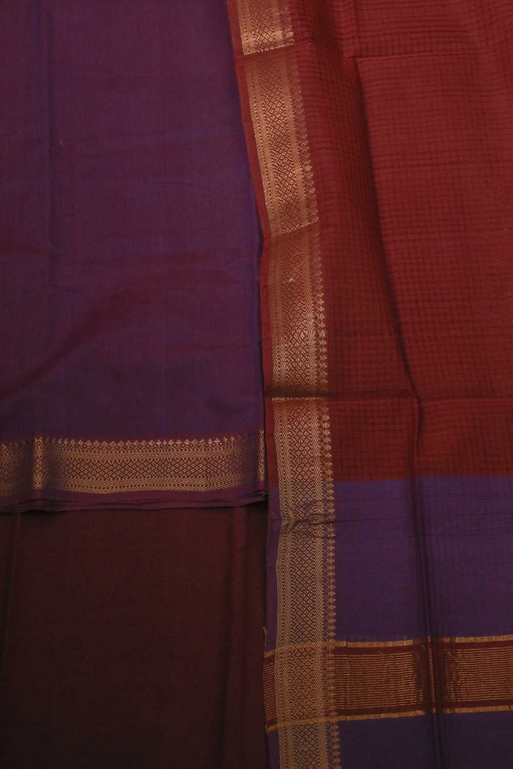Velvet Purple Mangalagiri Cotton Suit - Image 3