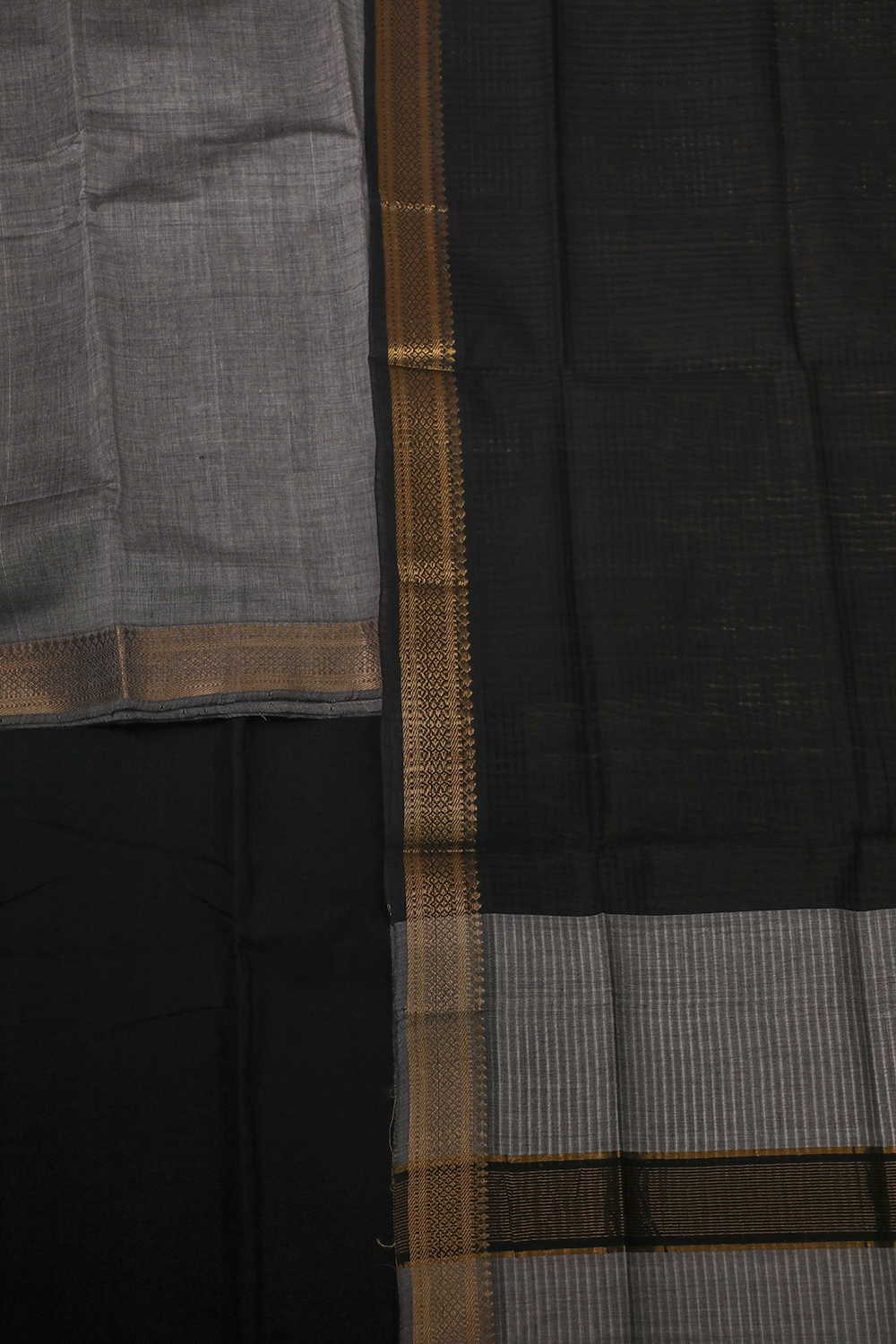 Light Grey Mangalagiri Cotton Suit - Image 2
