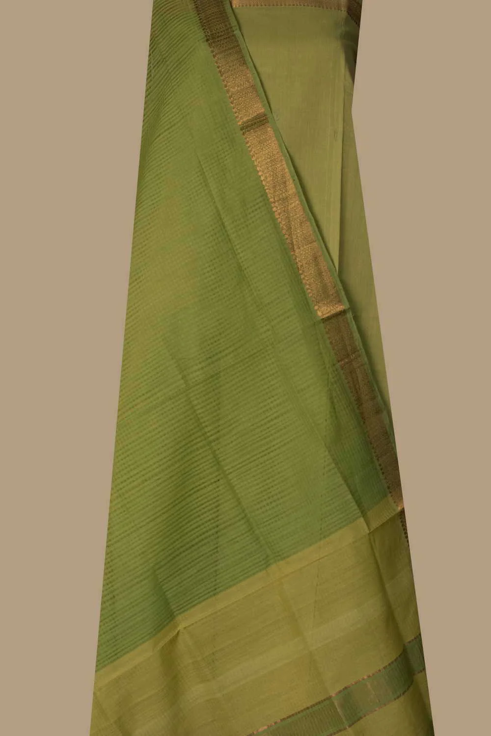 Parrot Green Mangalagiri Cotton Suit