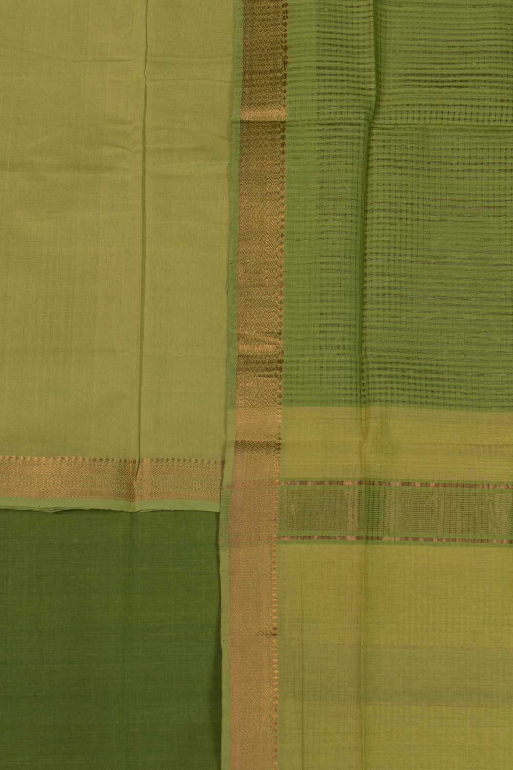 Parrot Green Mangalagiri Cotton Suit - Image 3