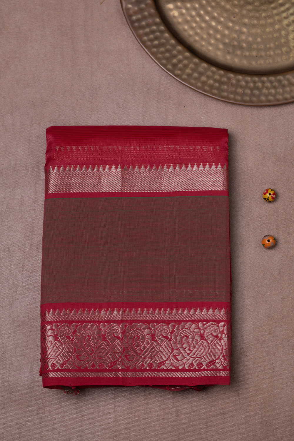 Red Mangalagiri Silk Cotton saree