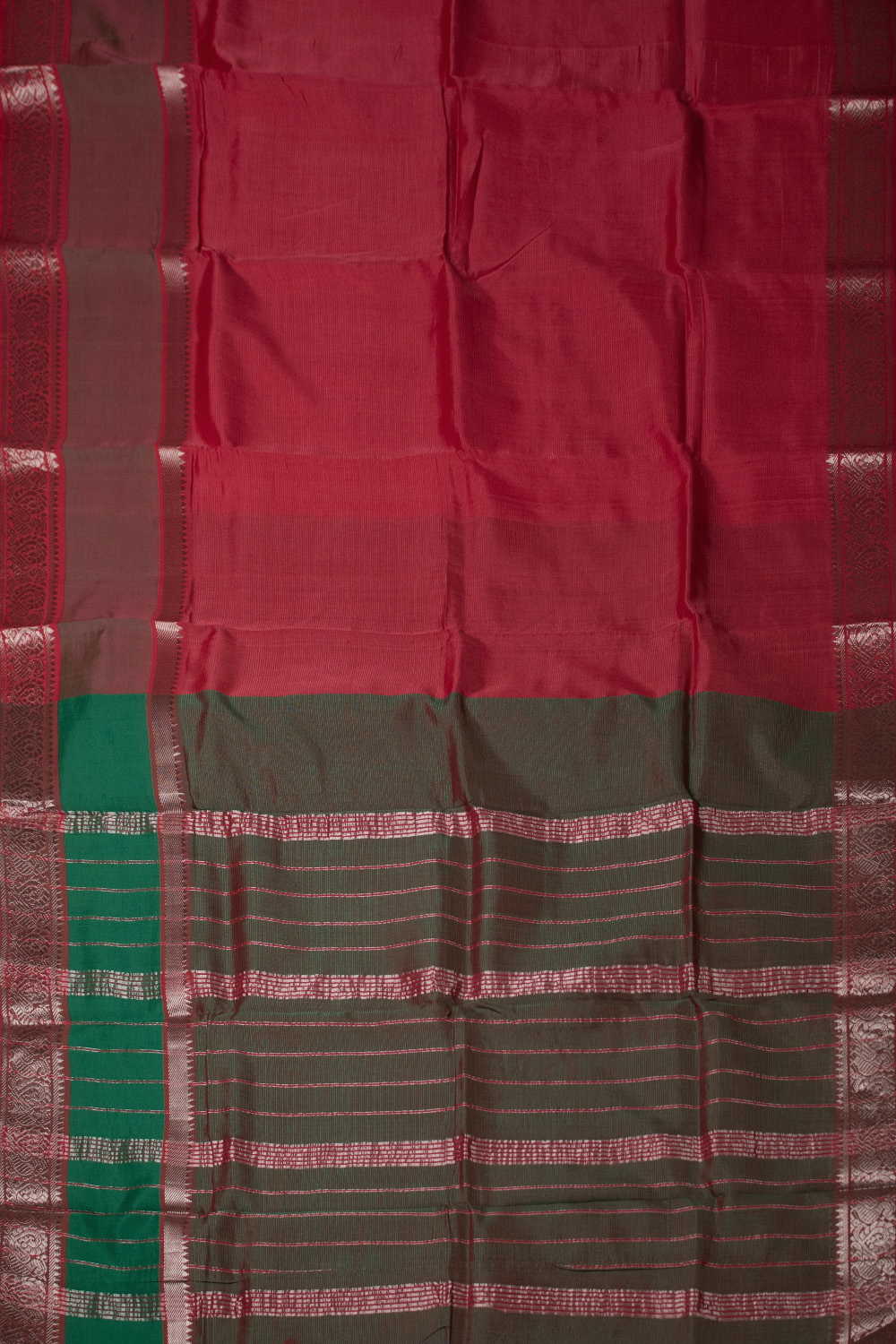Red Mangalagiri Silk Cotton saree - Image 2