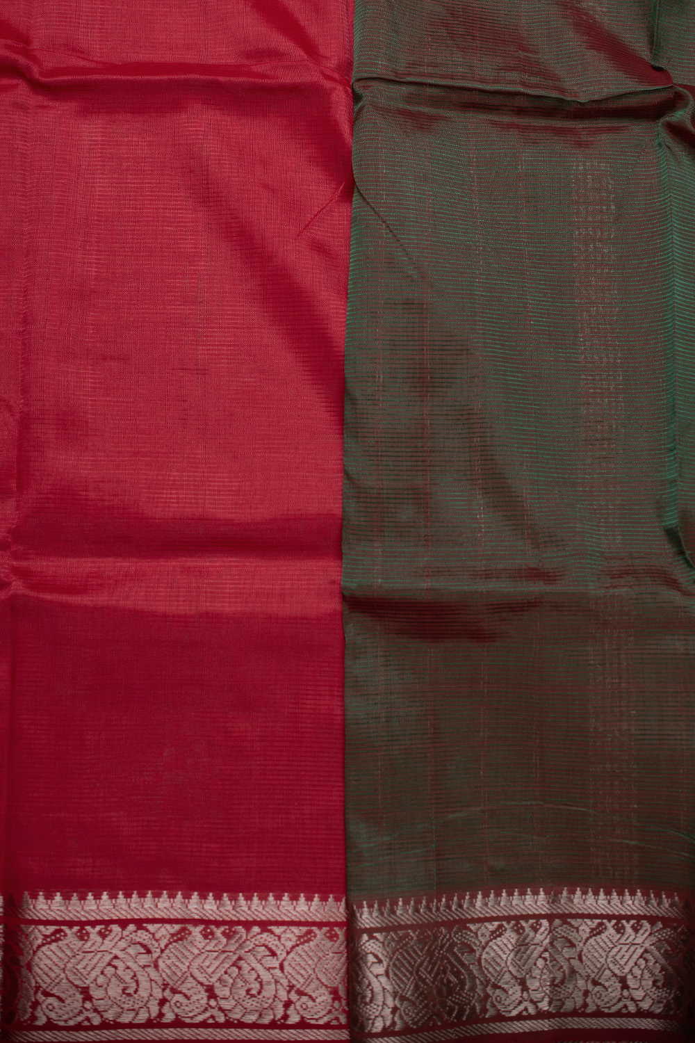 Red Mangalagiri Silk Cotton saree - Image 4