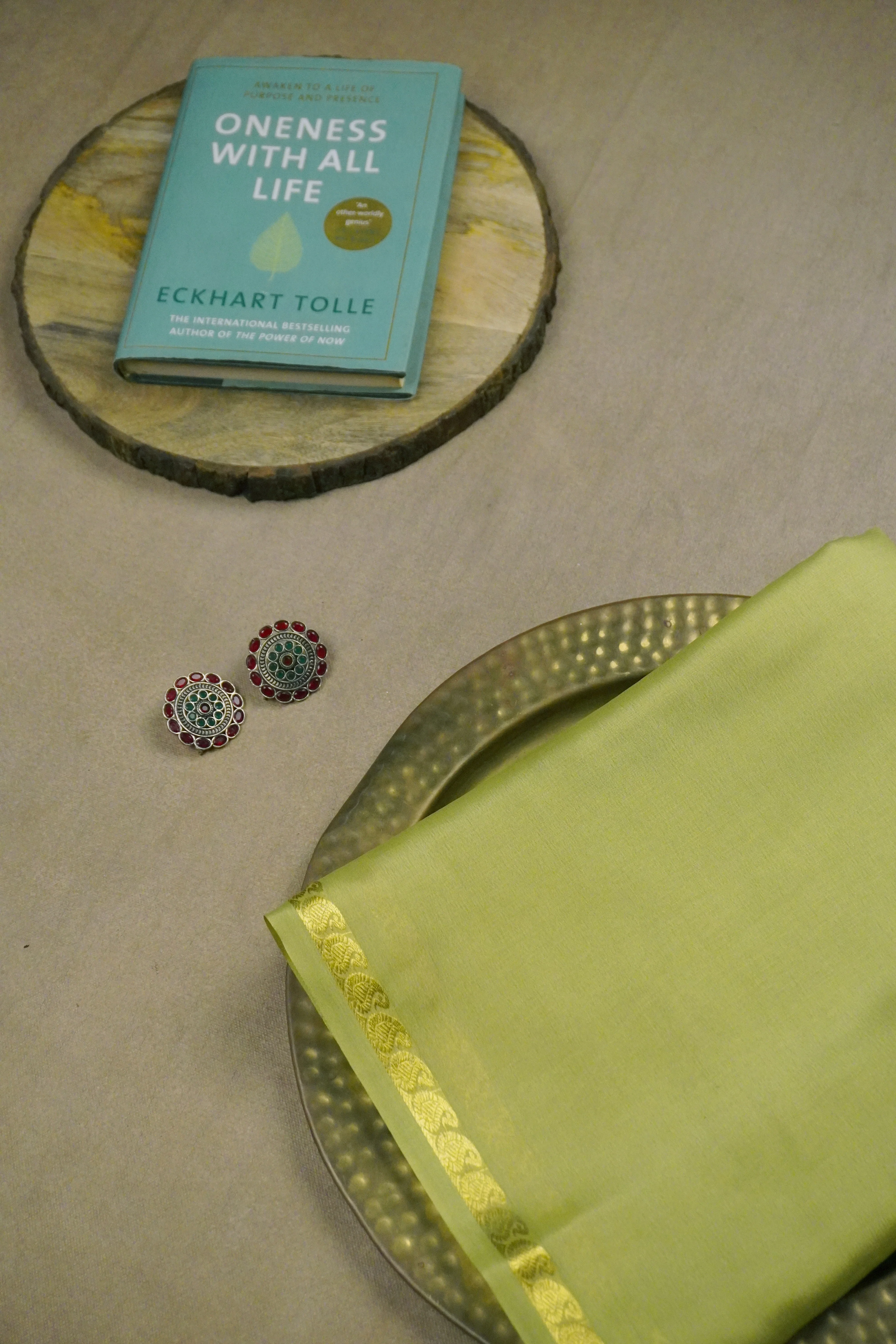Plain Green Mysore Pure Silk saree