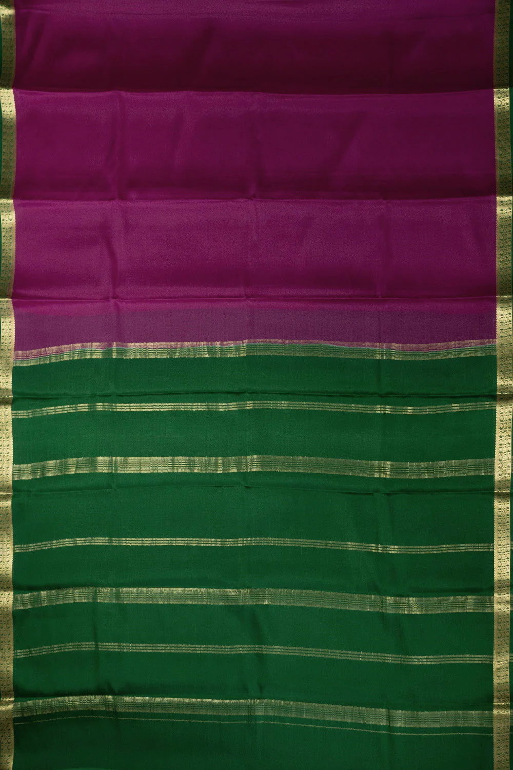 Magenta Pink Mysore Silk saree - Image 2