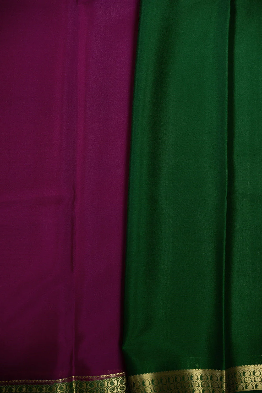 Magenta Pink Mysore Silk saree - Image 4