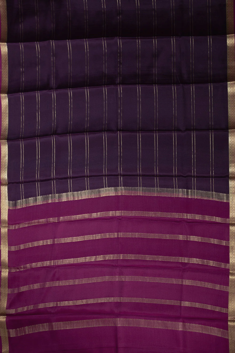 Wine Purple Mysore Pure Silk saree - Image 2