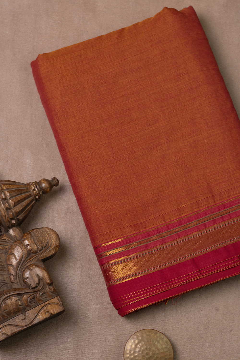 Orange Shade Narayanpet Cotton Fabric